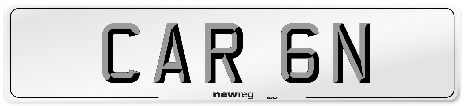 CAR 6N Number Plate from New Reg